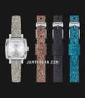 Tissot Lovely Square Festive Kit 20mm T-Lady T058.109.17.036.02 Glitter Leather Strap + Extra Strap-1