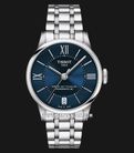 Tissot T-Classic T099.207.11.048.00 Chemin Des Tourelles Powermatic 80 Blue Dial St. Steel Strap-0