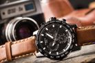 Tissot Supersport Chrono 45.5mm T-Sport T125.617.36.051.01 Black Dial Brown Leather Strap-2