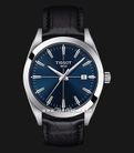 Tissot Gentleman 40mm T-Classic T127.410.16.041.01 Men Blue Dial Black Leather Strap-0