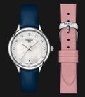 TISSOT T-Lady T133.210.16.116.00 Odaci-T White Mother of Pearl Dial Blue Leather Strap + Extra Strap-1