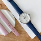 TISSOT T-Lady T133.210.16.116.00 Odaci-T White Mother of Pearl Dial Blue Leather Strap + Extra Strap-4